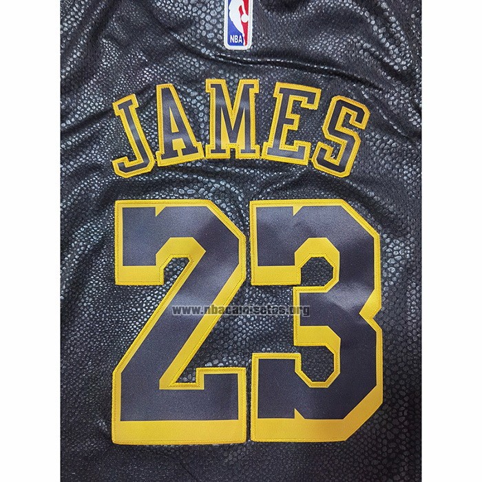 Camiseta Los Angeles Lakers LeBron James NO 23 Crenshaw Black Mamba Negro